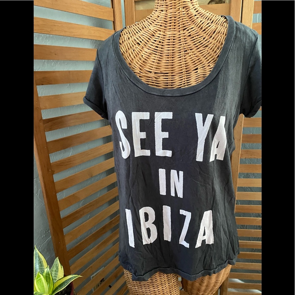 Black tee top Sundry Ibiza sz 2